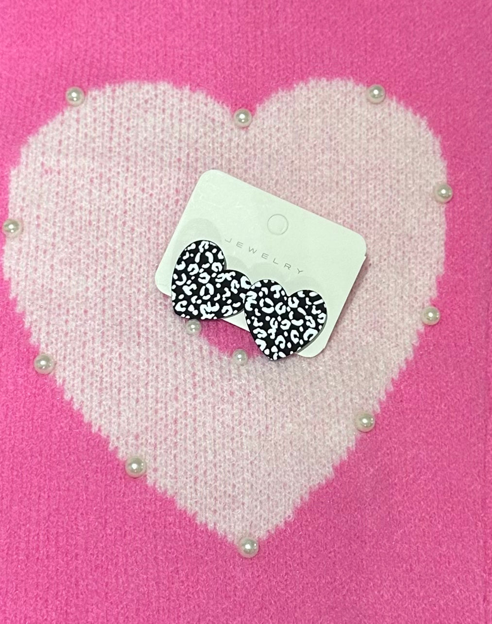 Cheetah heart earrings