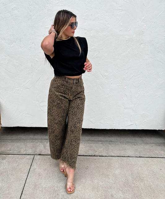 Blakeley Barrel Cut Cheetah Jean