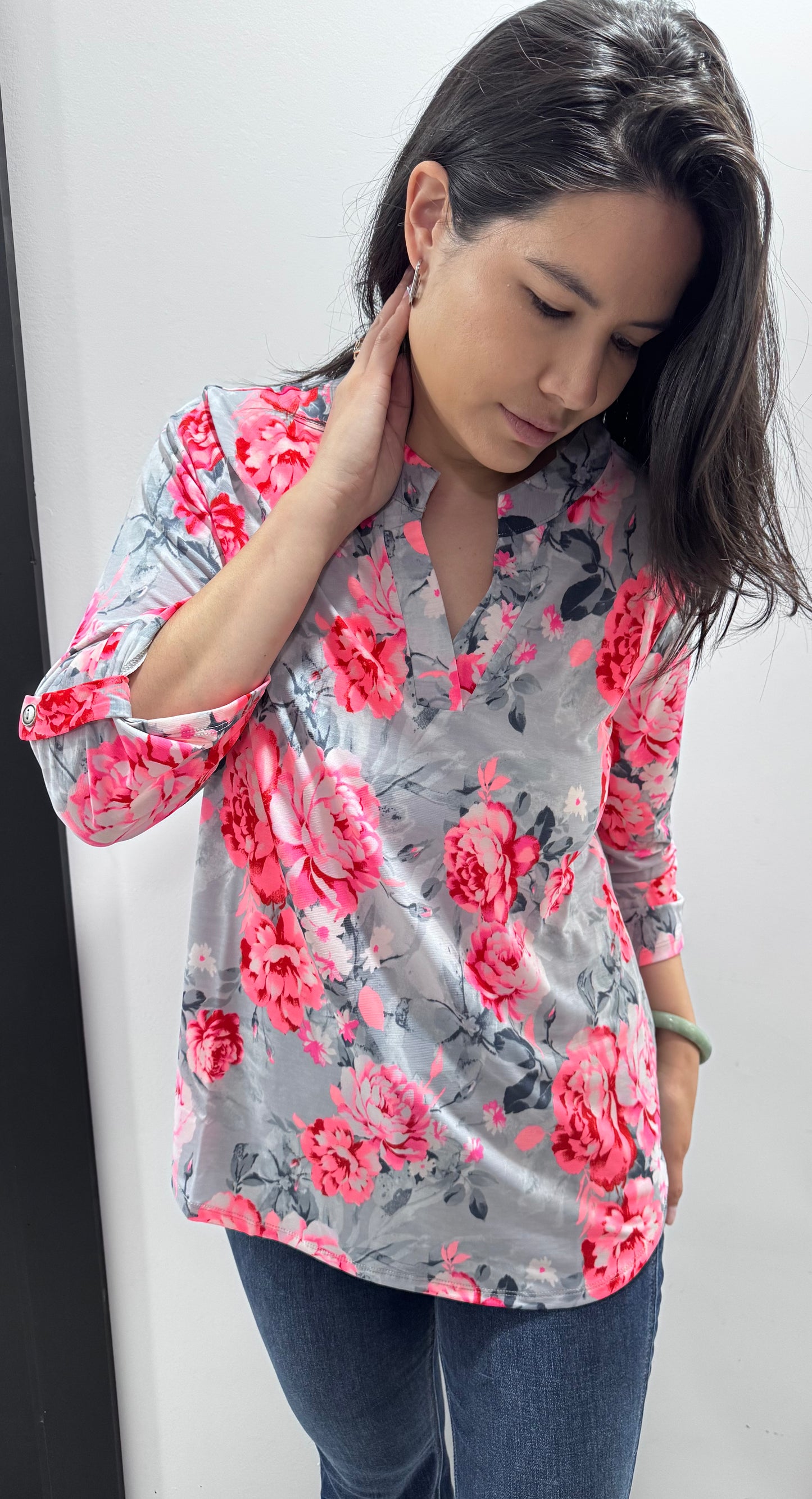 Coral Flower Dear Scarlett Top