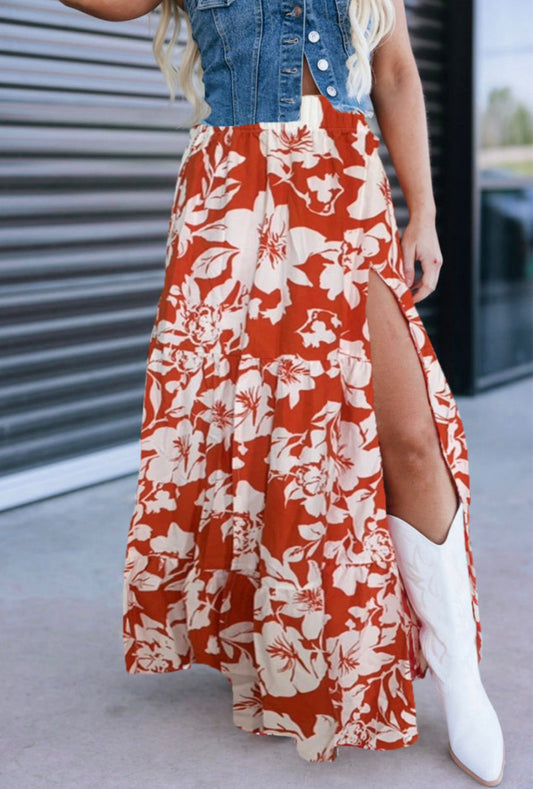 Floral Fall Skirt w/pockets!