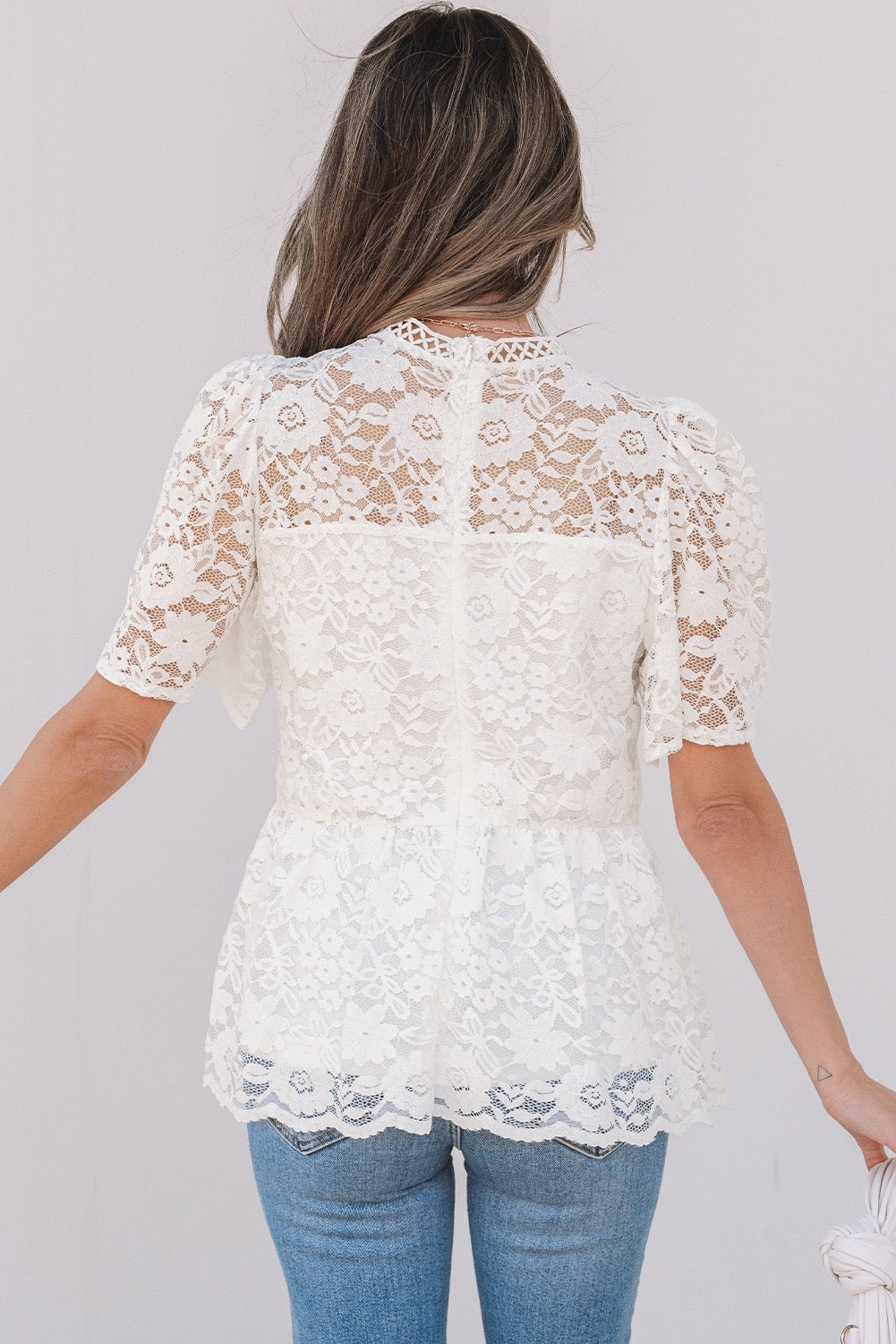 Floral Lace Peplum Top
