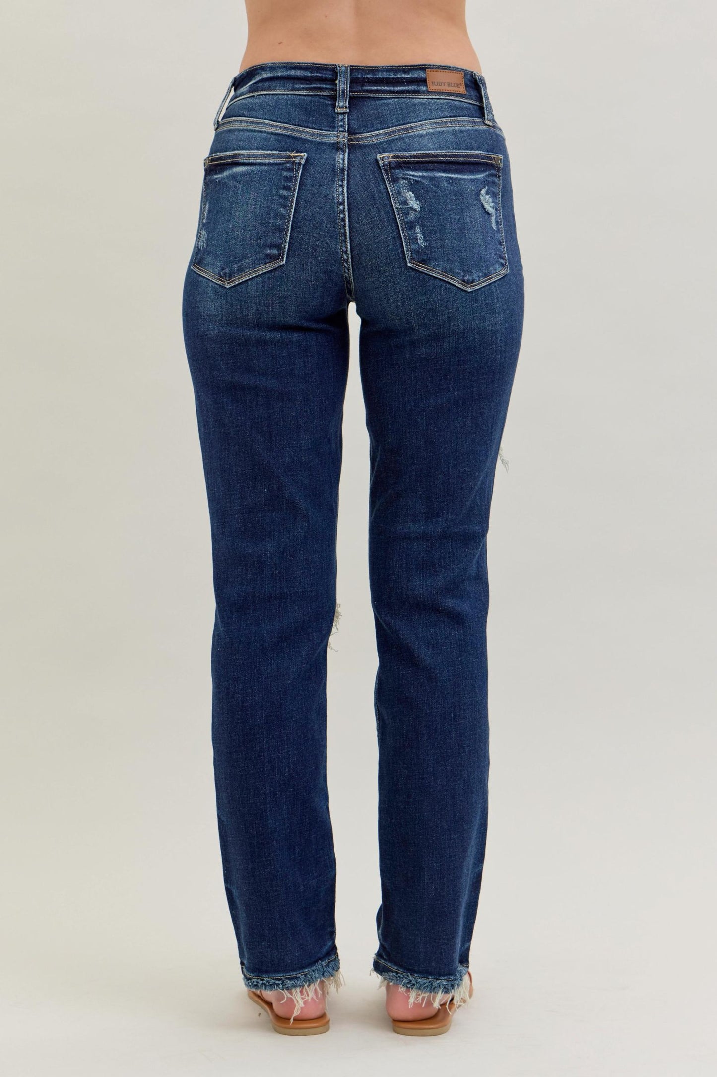 Distressed Straight Frayed Judy