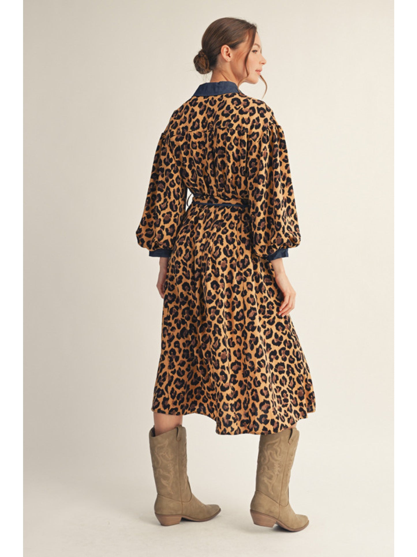 Jodifl Leopard N Denim Dress