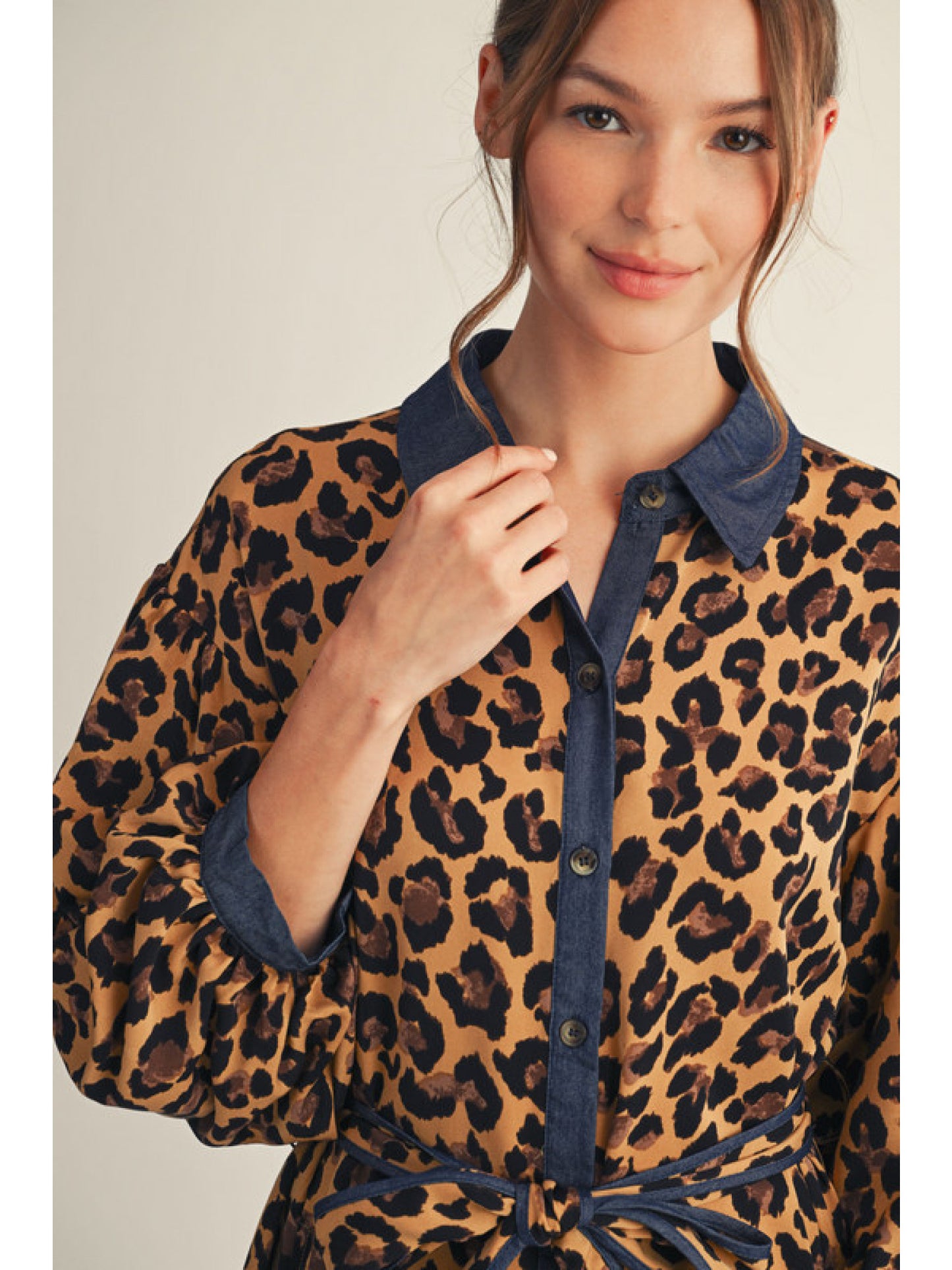 Jodifl Leopard N Denim Dress