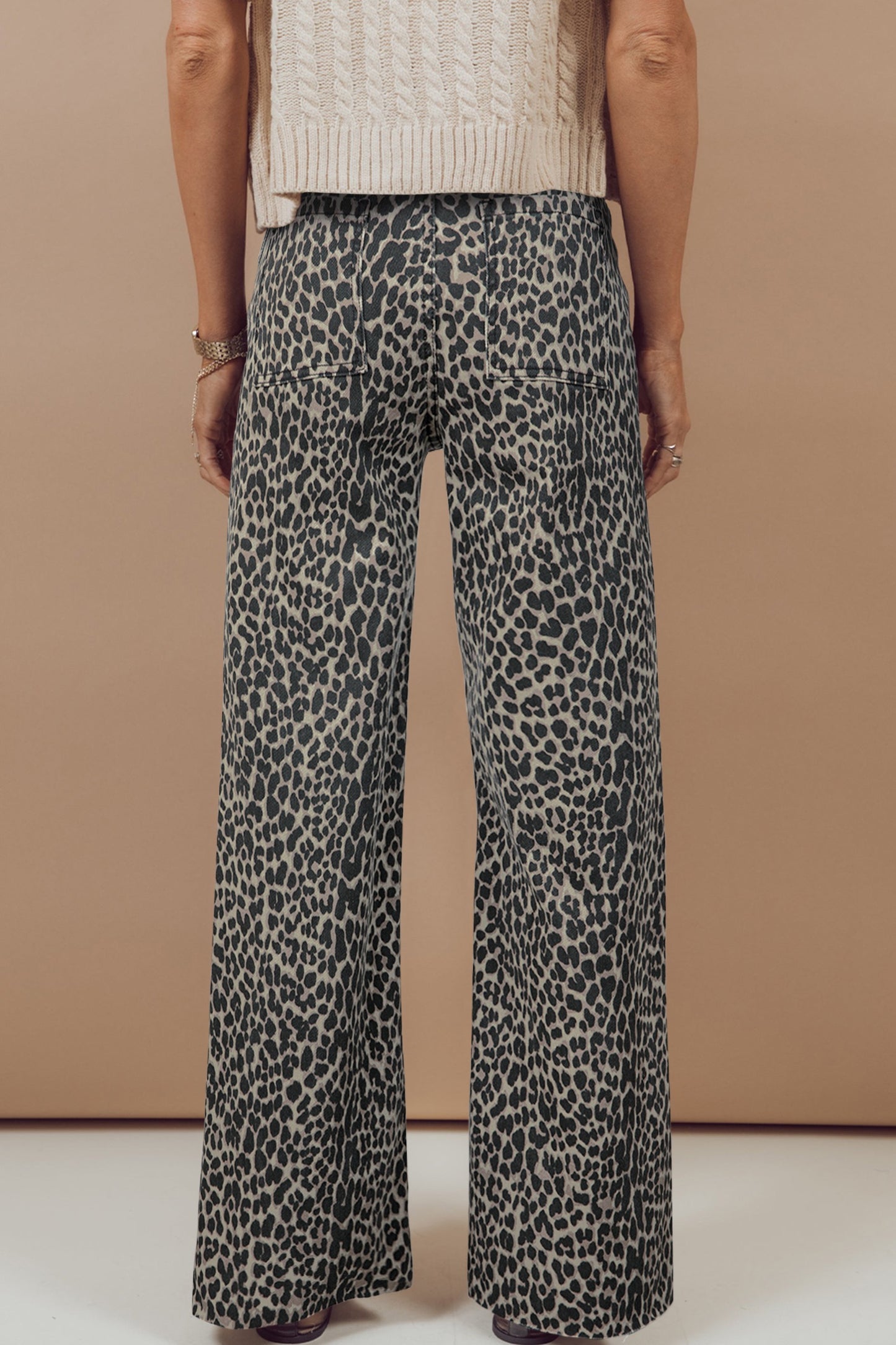 Sale Leopard Wide Leg Pant