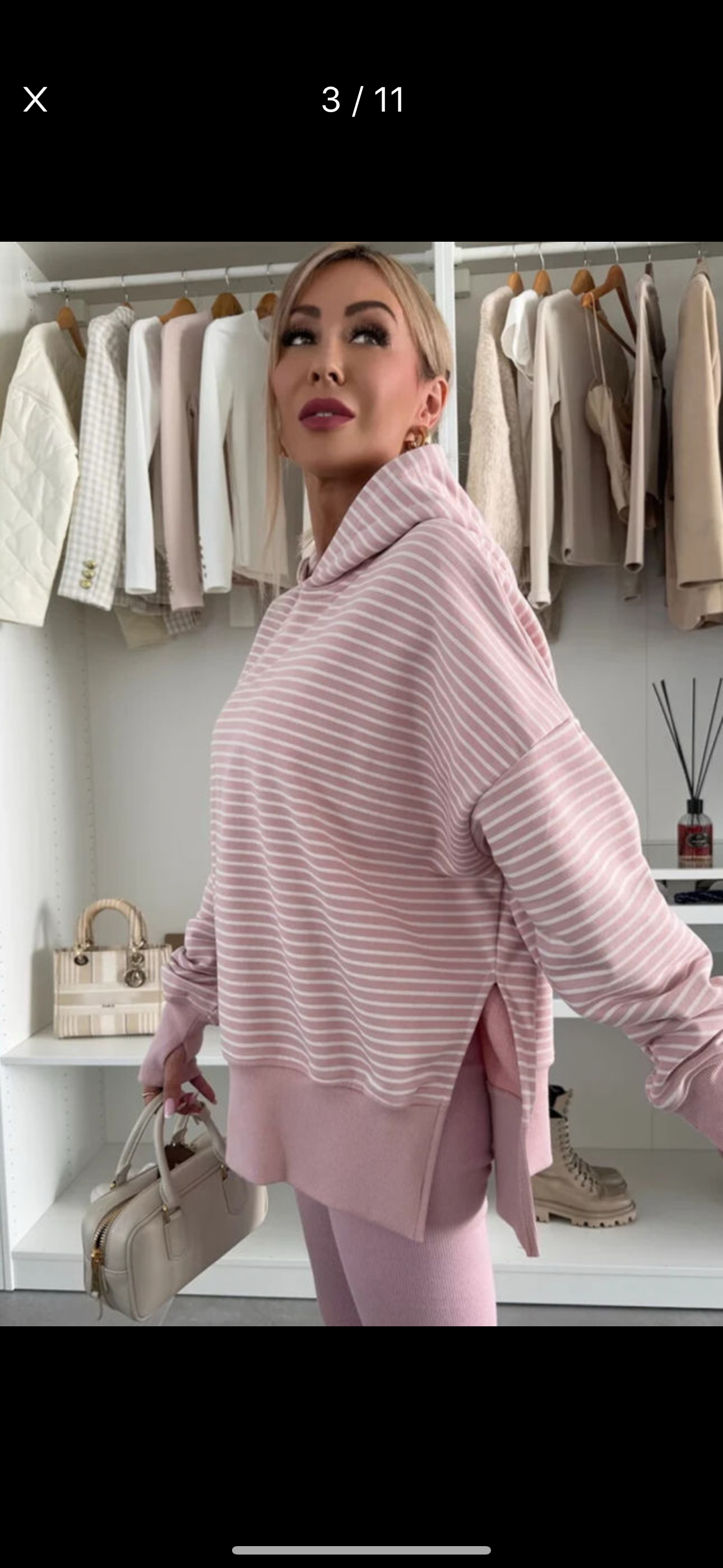 Stripe N Mauve Hoodie