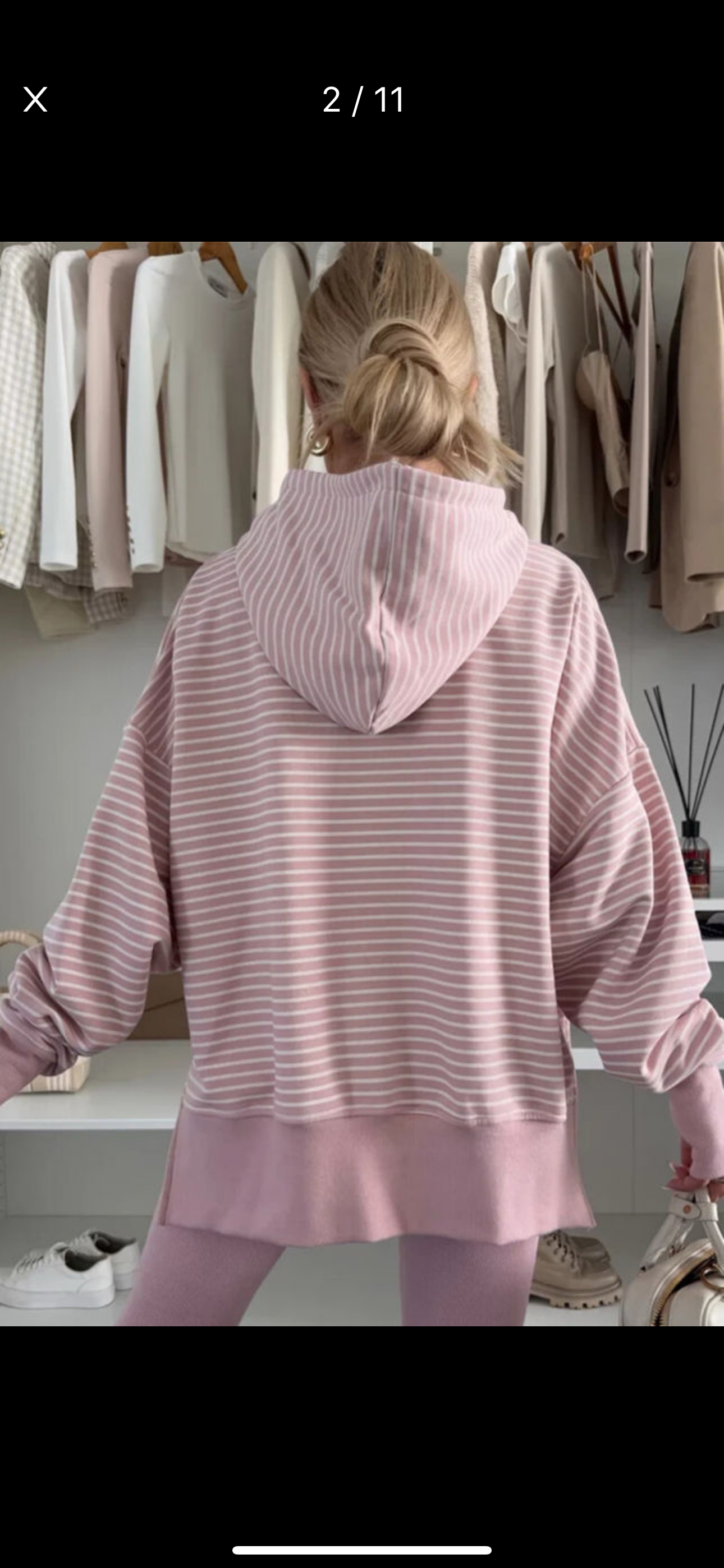 Stripe N Mauve Hoodie