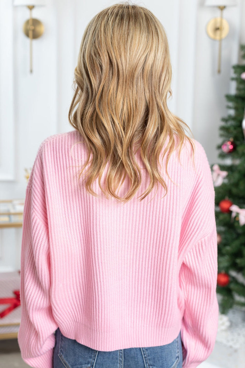 Merry & Bright Pink Sweater