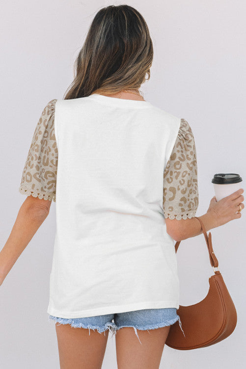 Leopard scallop top