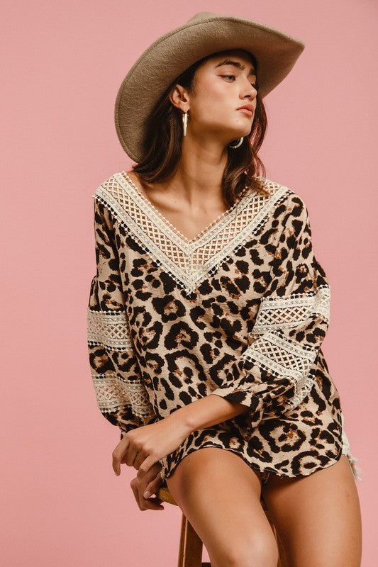 BIBI leopard N crochet top