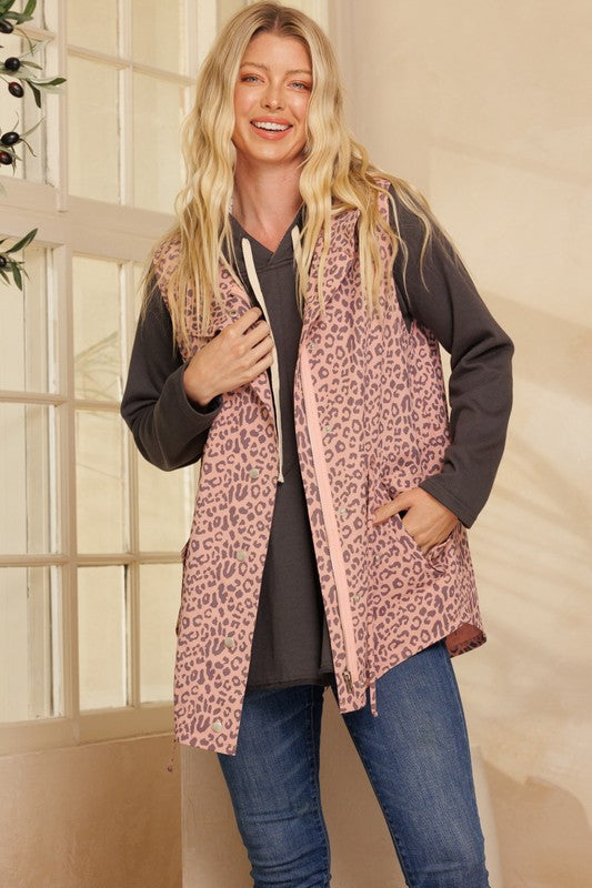 Dusty Pink Leopard Vest