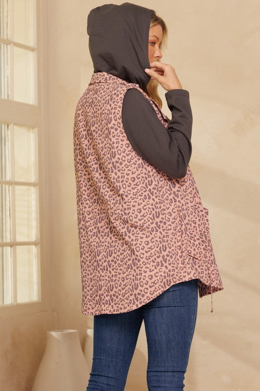 Dusty Pink Leopard Vest