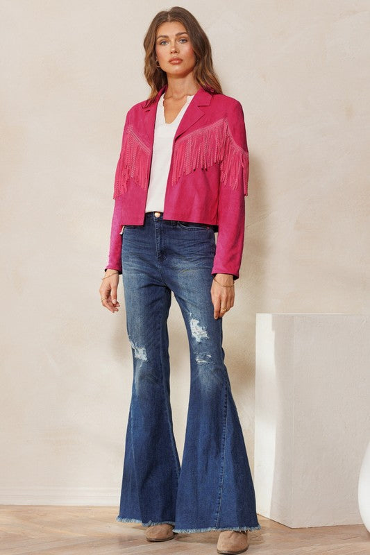 SALE Suede Fringe Jacket