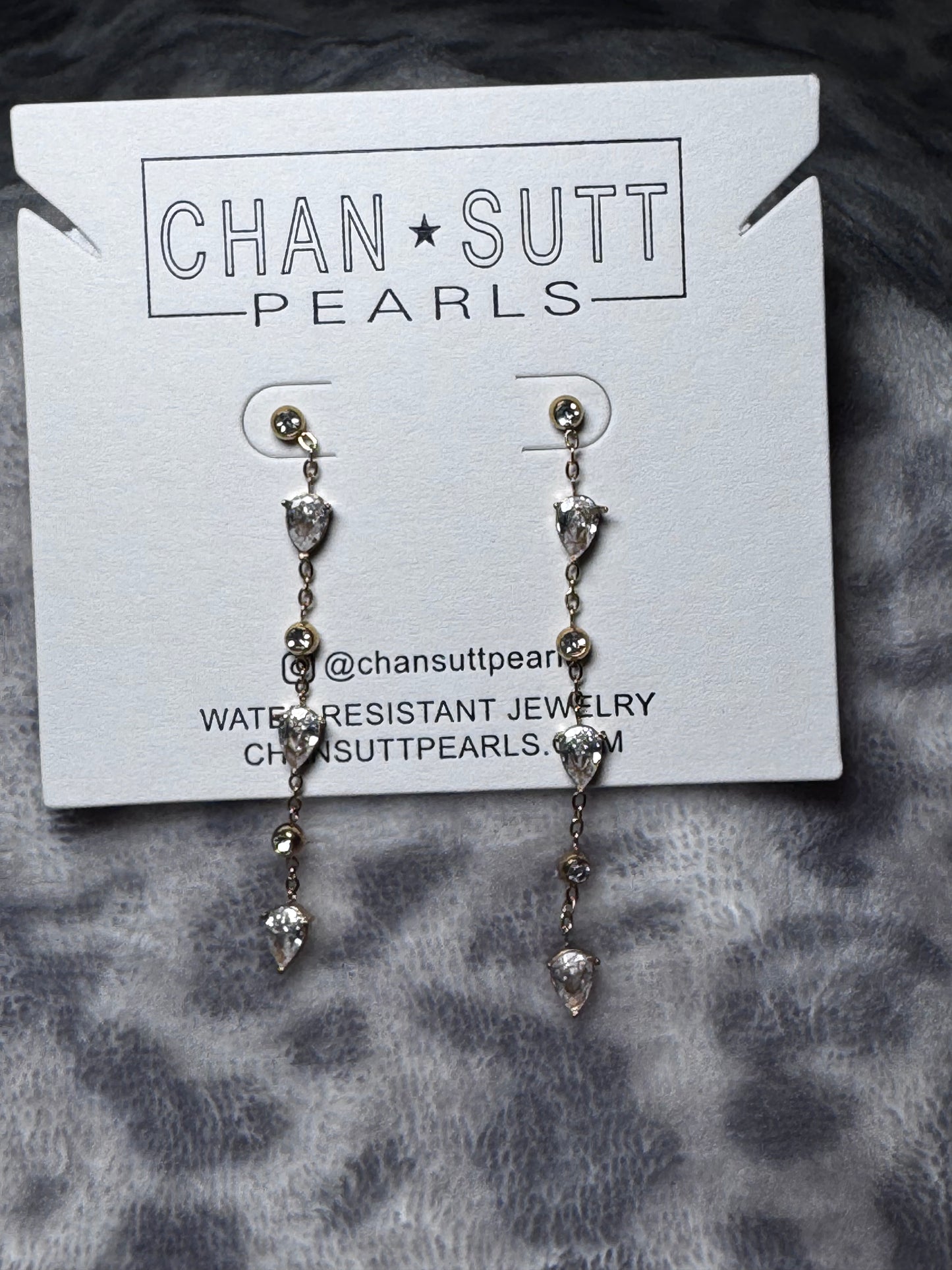 Crystal Tiered 18K Dangle Earrings