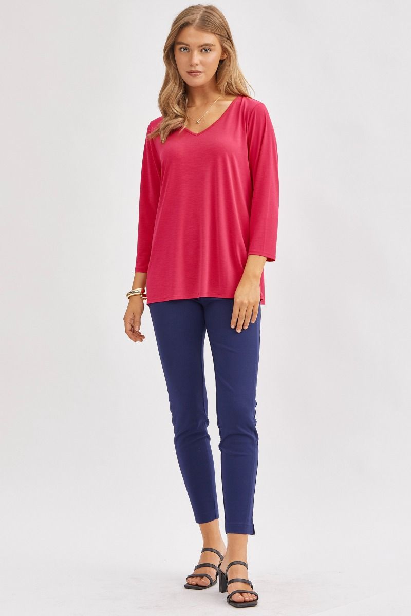 Solid Dear Scarlett 3/4 Top