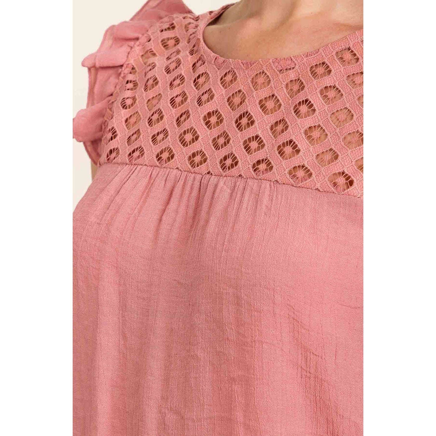 RUFFLE LACE TANK TOP