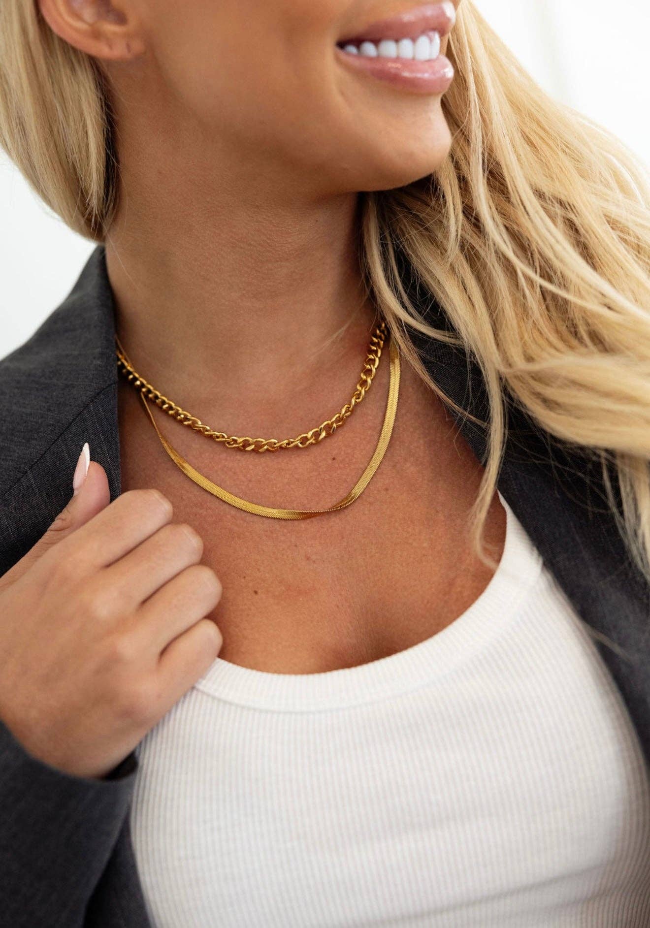 Chansutt CHAIN + HERRINGBONE NECKLACE