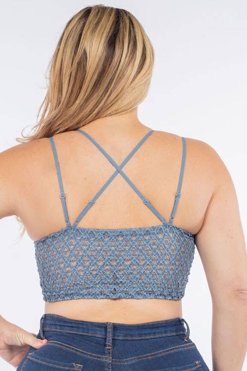 Plus Size Scalloped Lace Cami Bralette