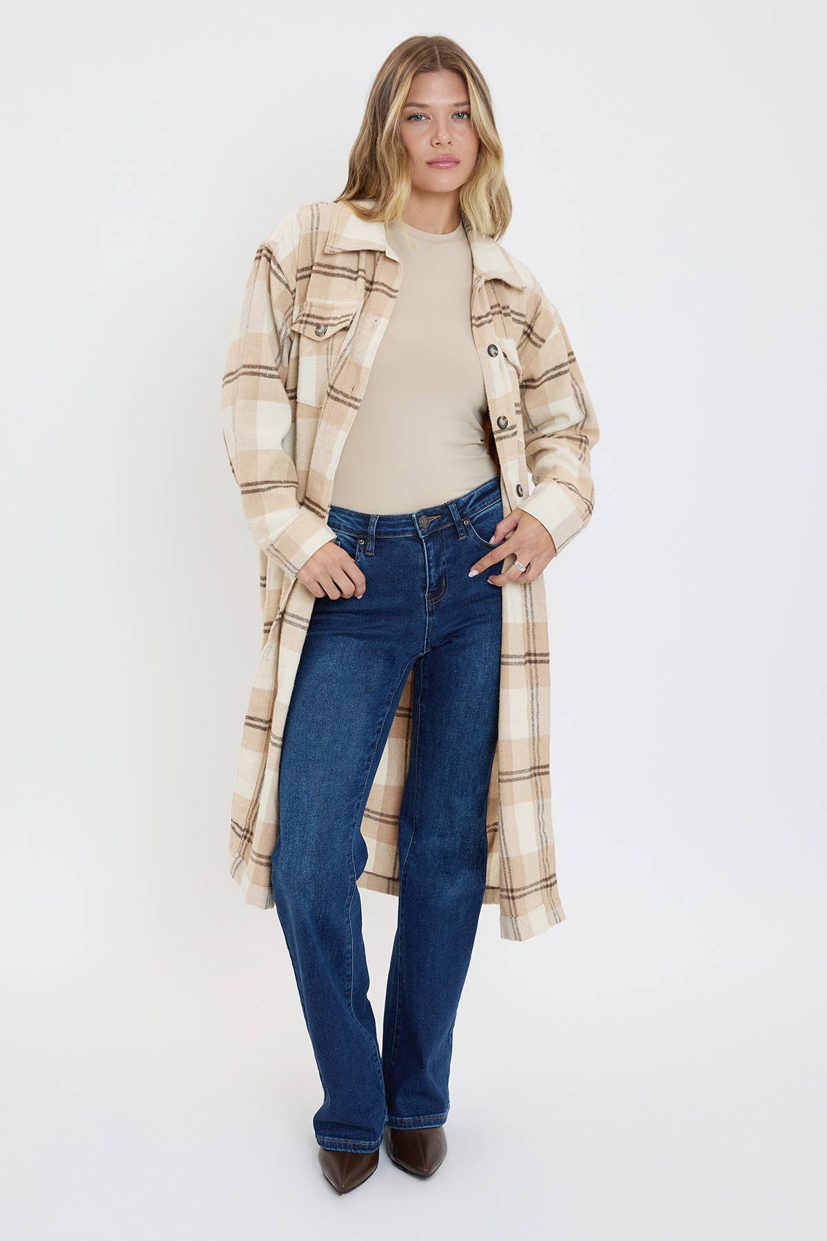 Plaid Shacket Long Duster