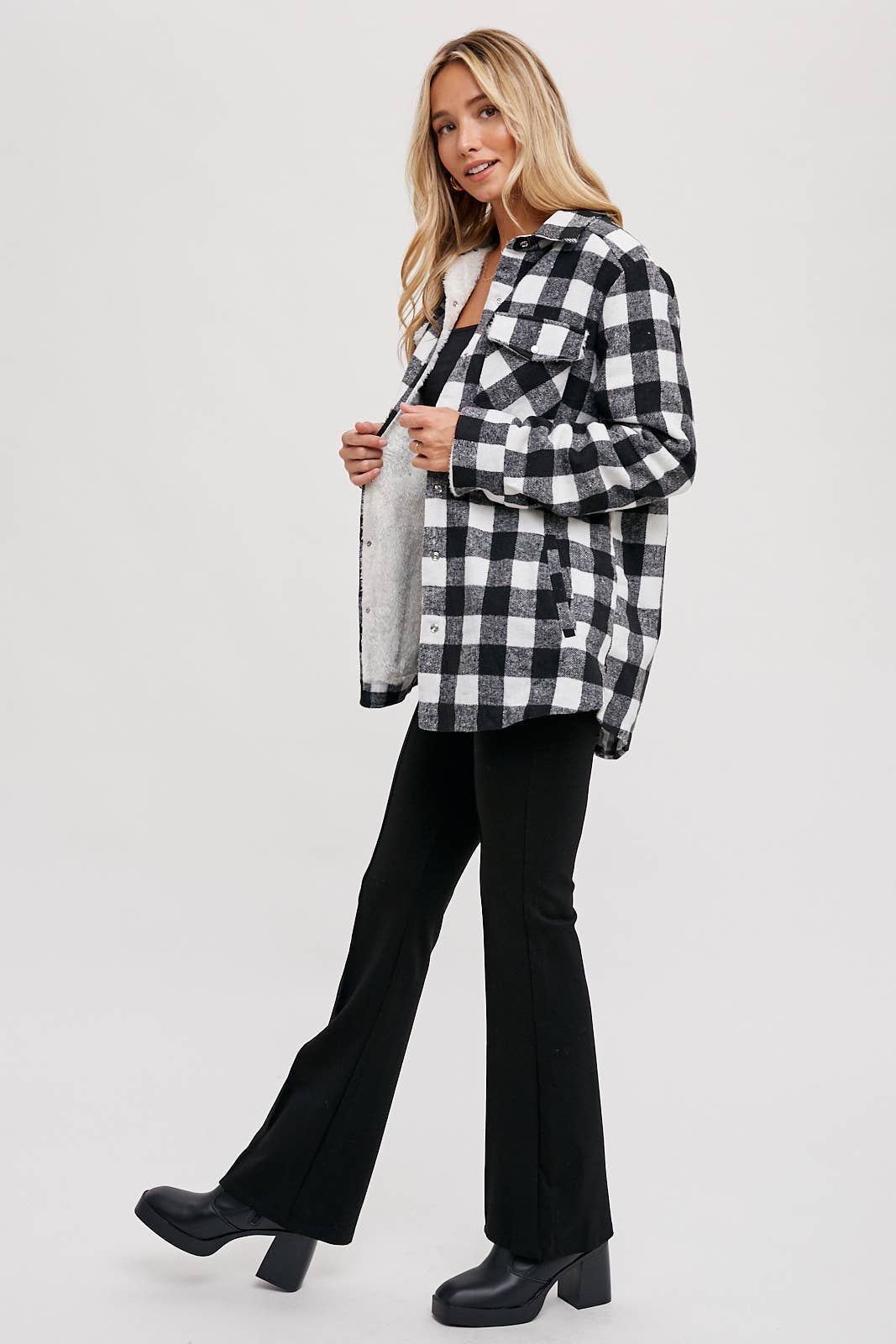 BUFFALO PLAID SHERPA-LINED SHACKET