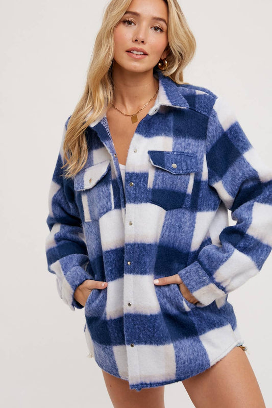 FLANNEL PLAID SHERPA SHACKET