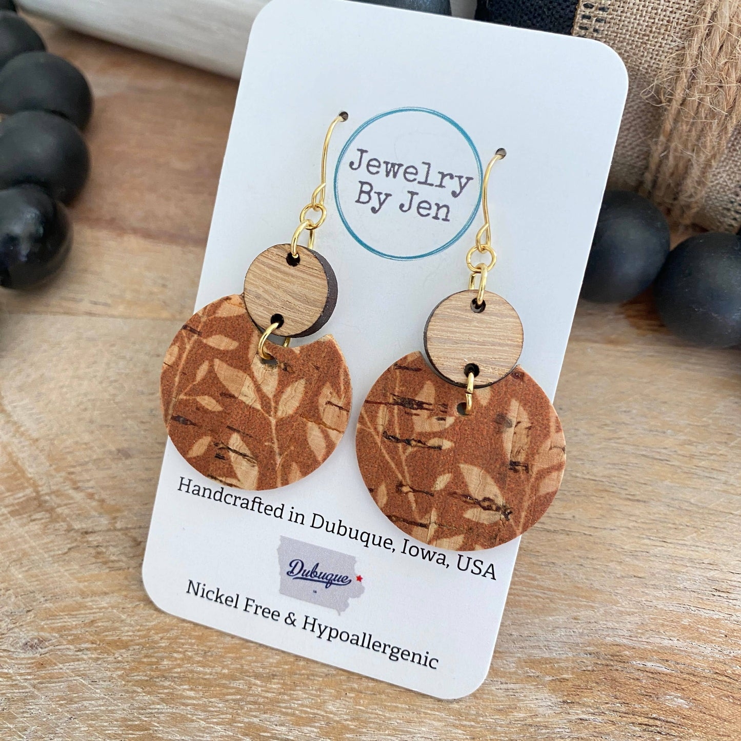 Luna Earrings (Medium Size): Pumpkin Willow