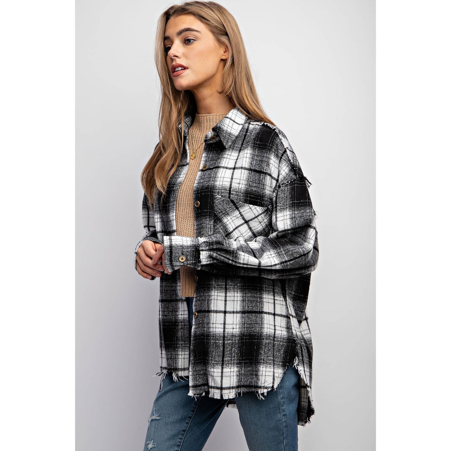 SUPER SOFT PLAID SHACKET