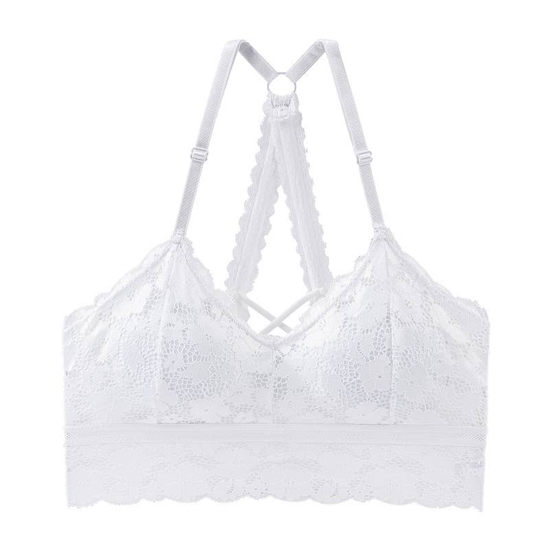 Floral Lace Mesh crop camisole Wireless Bra Bralettes