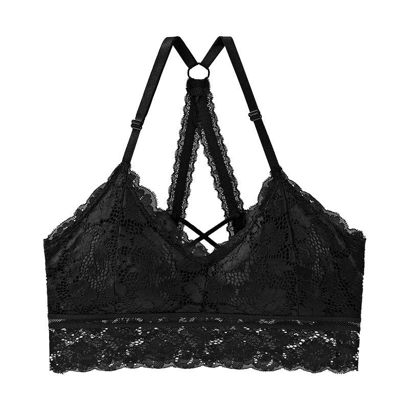 Floral Lace Mesh crop camisole Wireless Bra Bralettes
