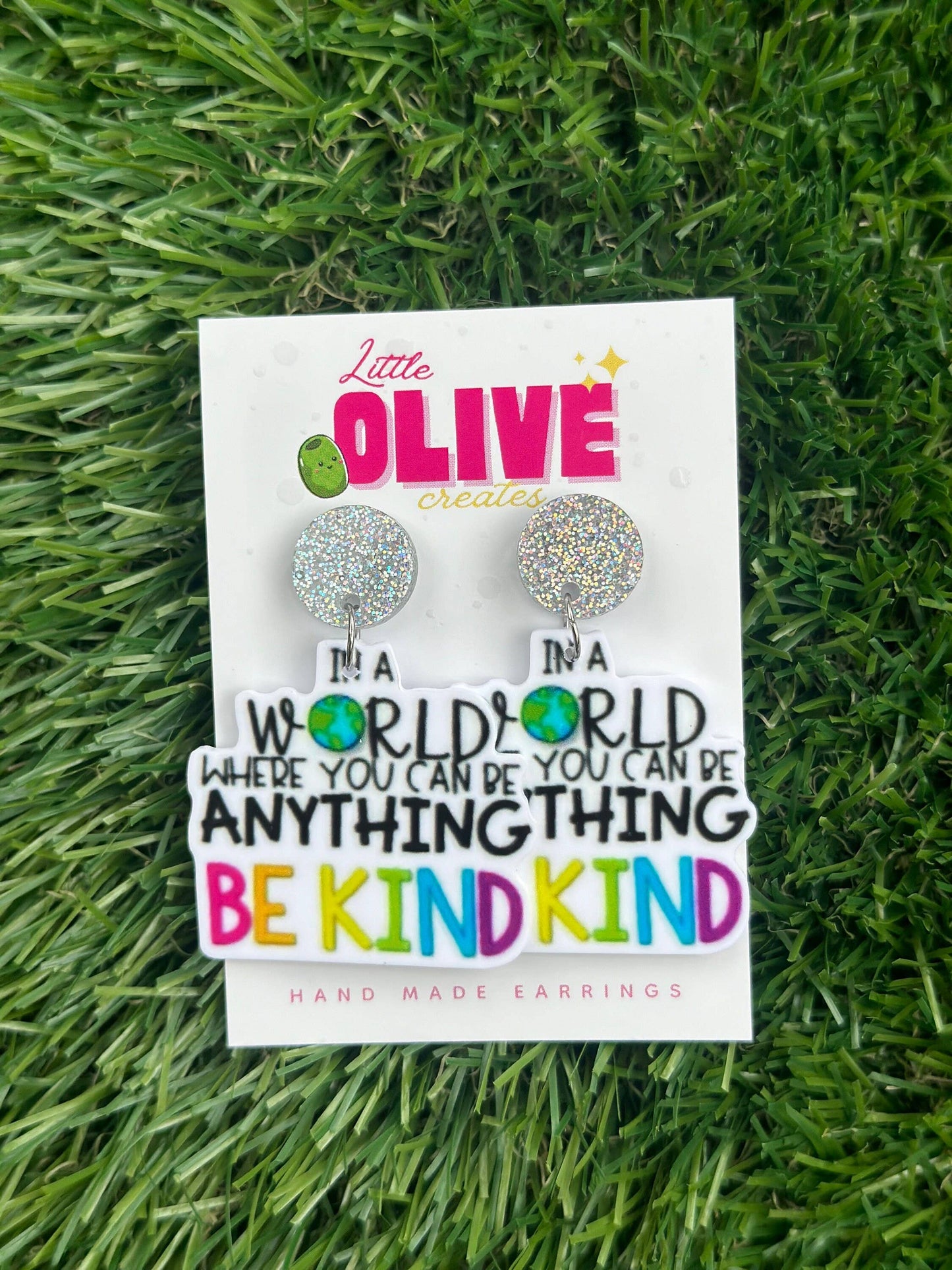 Inspirational Teacher 'Be Kind' Dangle Earrings