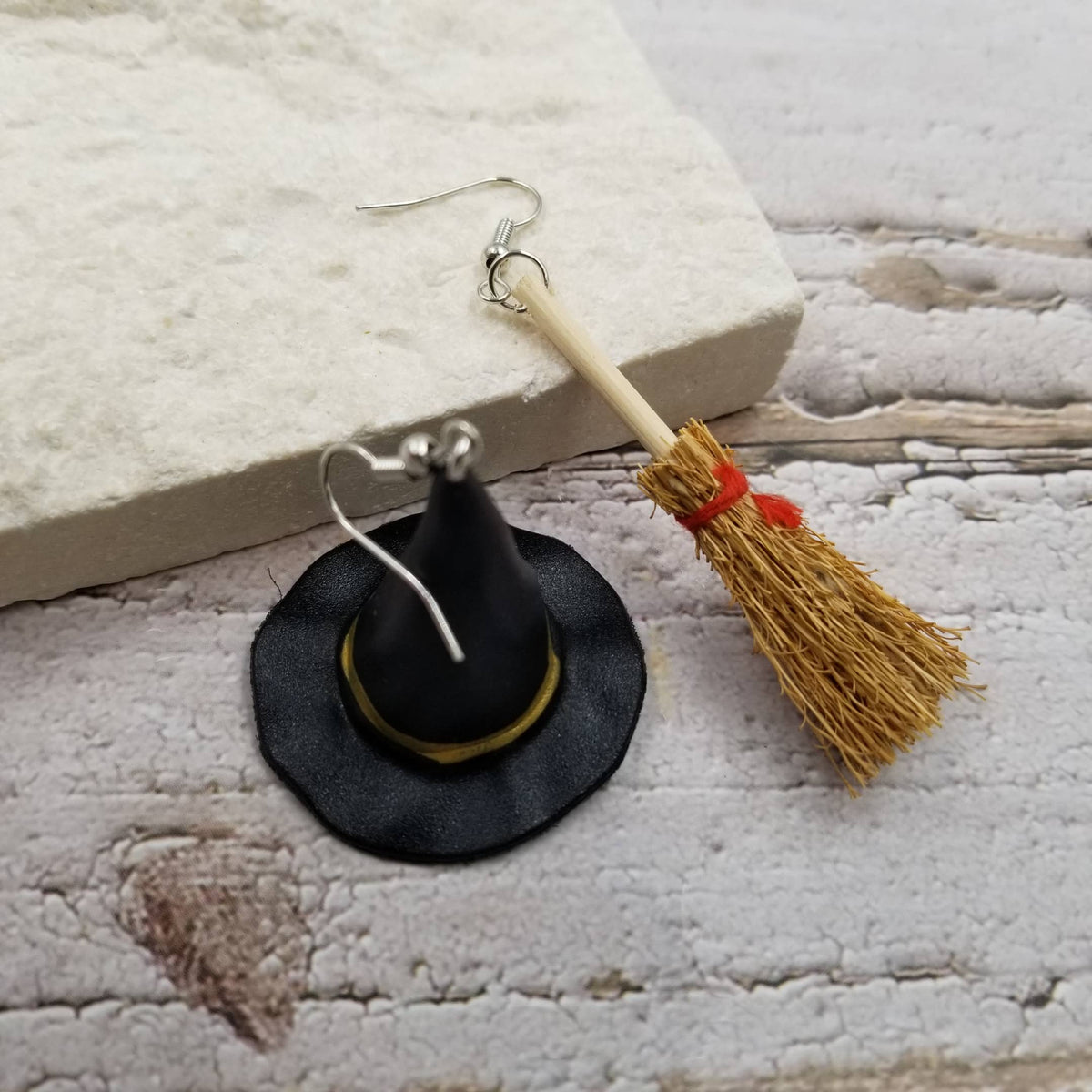 Halloween | I Am A Witch| Witch Hat Broom Earring