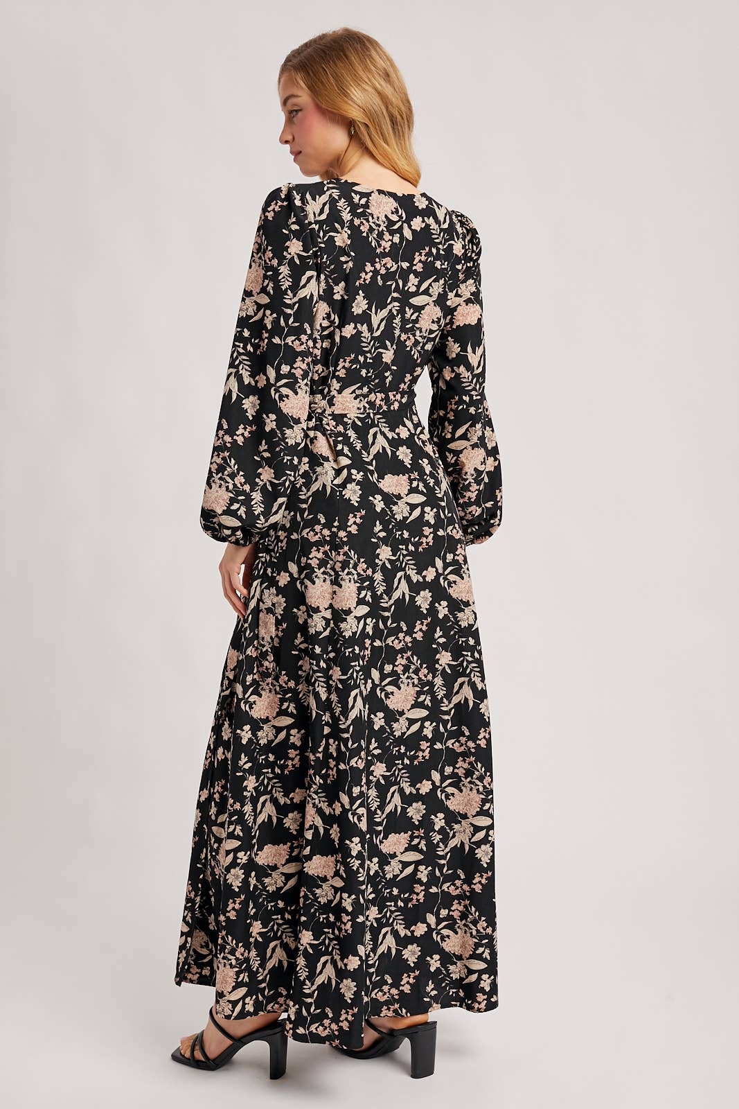 FLORAL WRAP MAXI DRESS