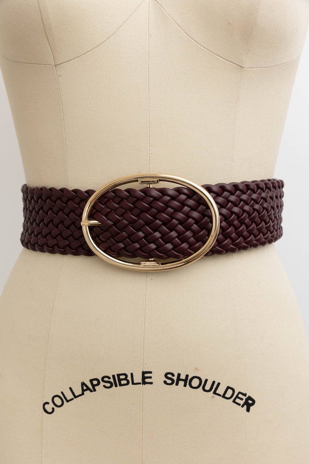 Wide Braided Belt for Dresses
