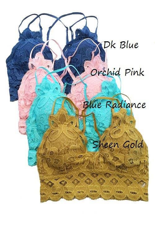 Scalloped Lace Cami Bralette: 2-2-2(S-M-L) / COCOA