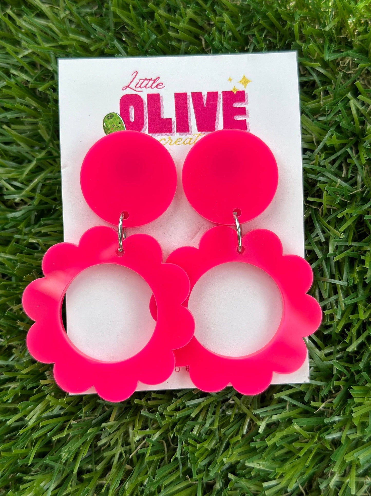 Retro Flower Power '60s Dangle Earrings Stainless Posts