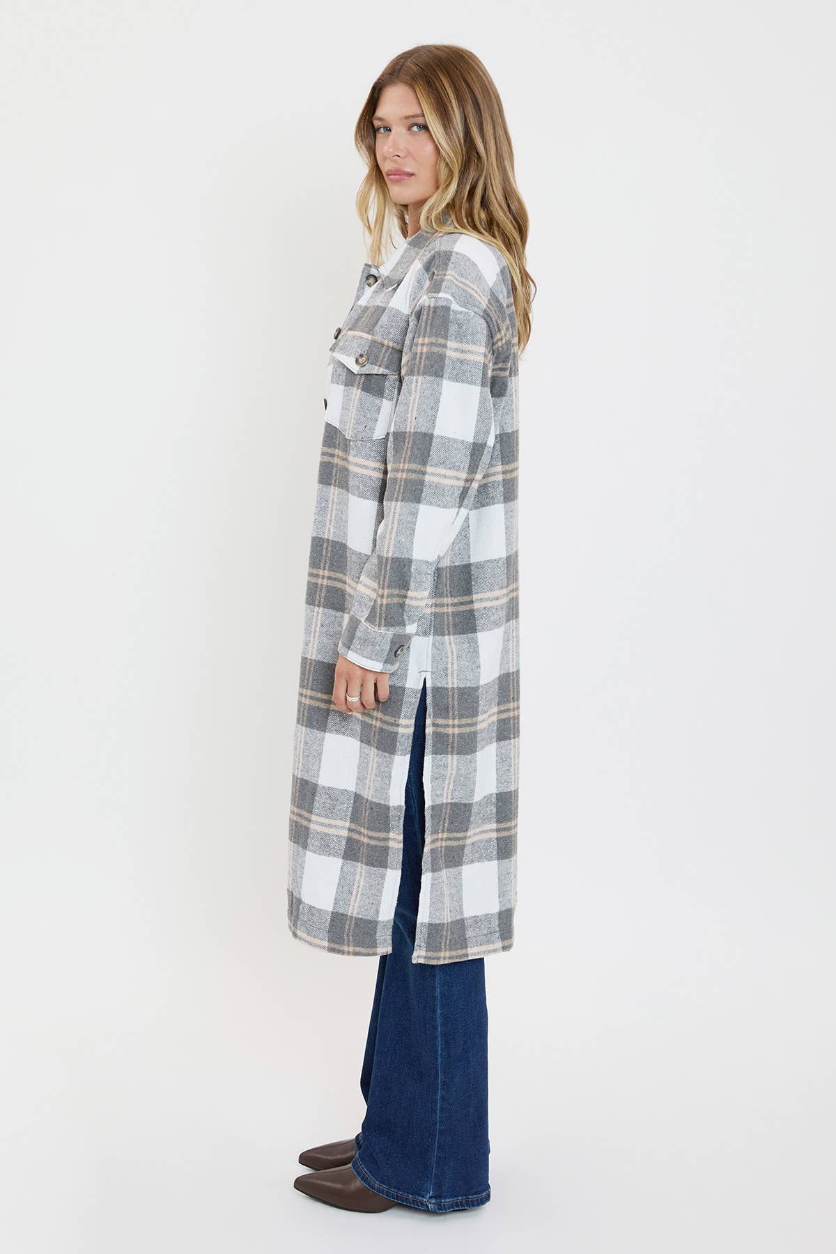 Plaid Shacket Long Duster