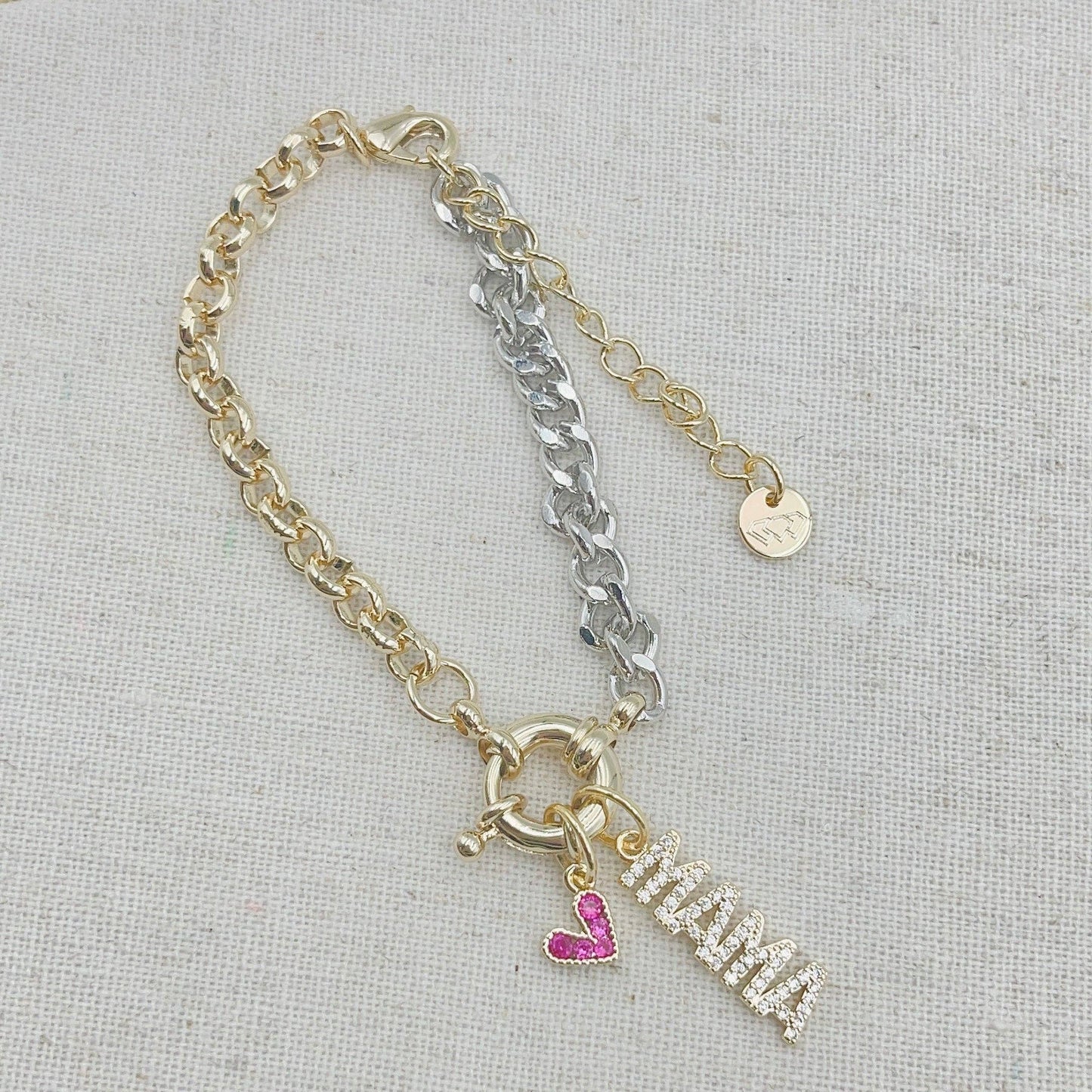 Mama heart crystal bracelet