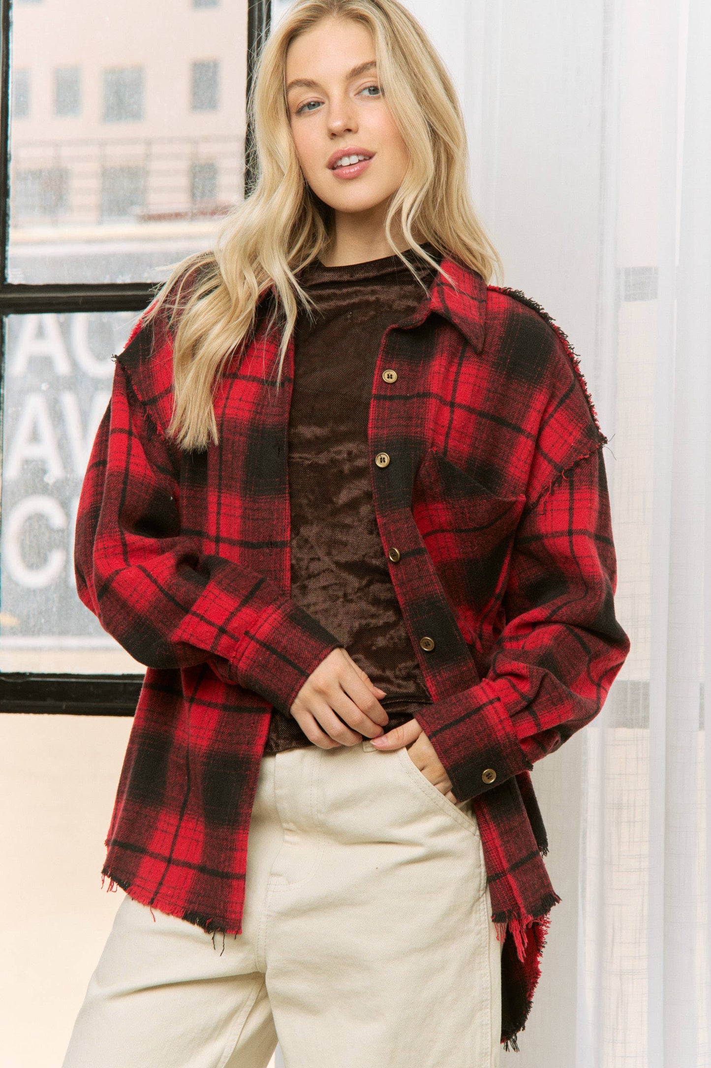 SUPER SOFT PLAID SHACKET