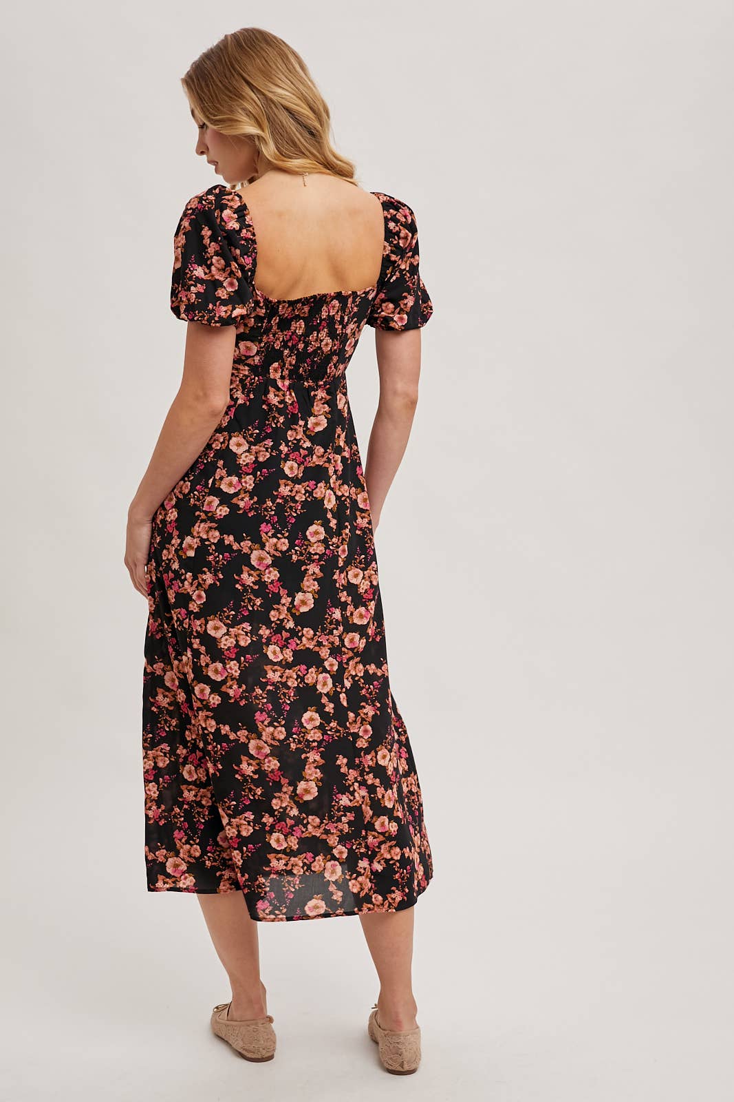 FLORAL PRINT SWEETHEART DRESS