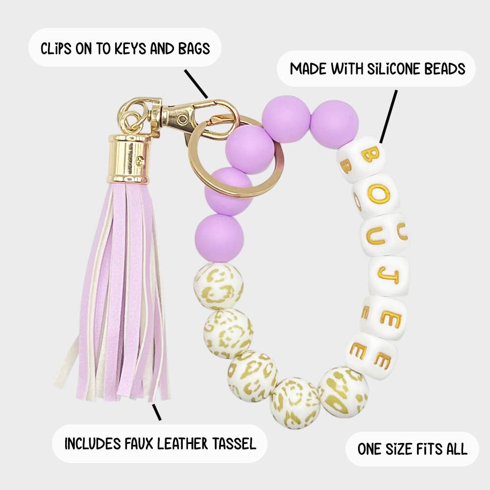 Bracelet Keychain Saying - Boujee