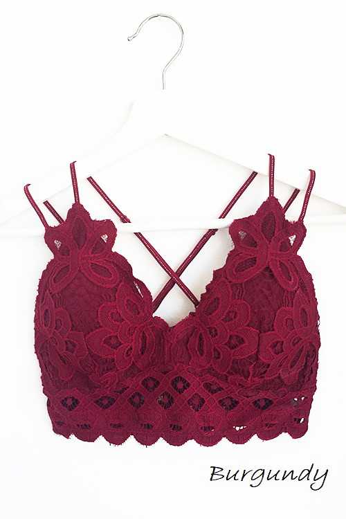 Scalloped Lace Cami Bralette: 2-2-2(S-M-L) / COCOA