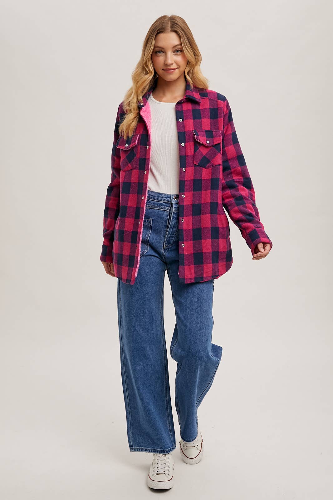 BUFFALO PLAID SHERPA-LINED SHACKET