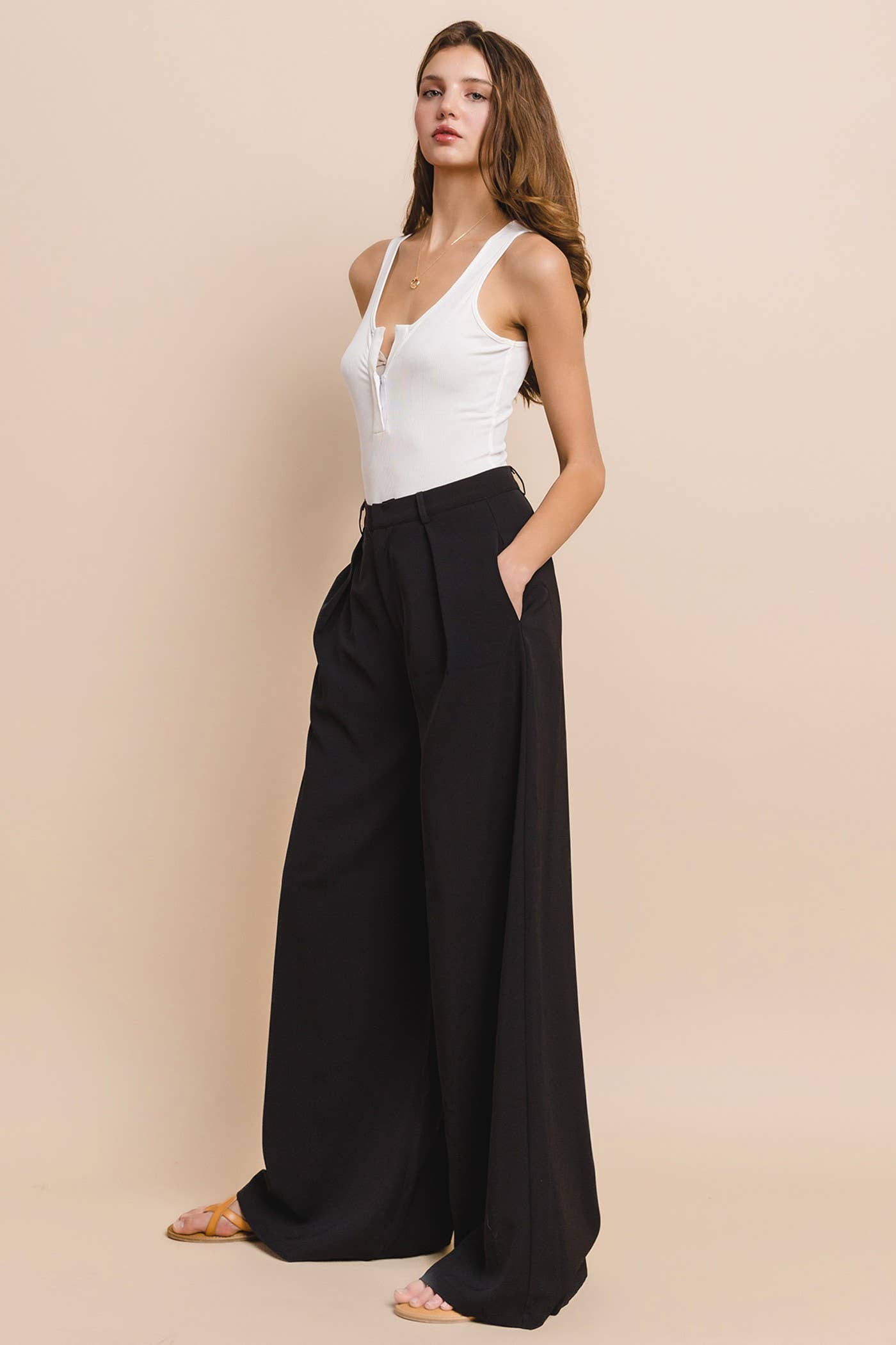 CASUAL WIDE LEG TROUSER PANT