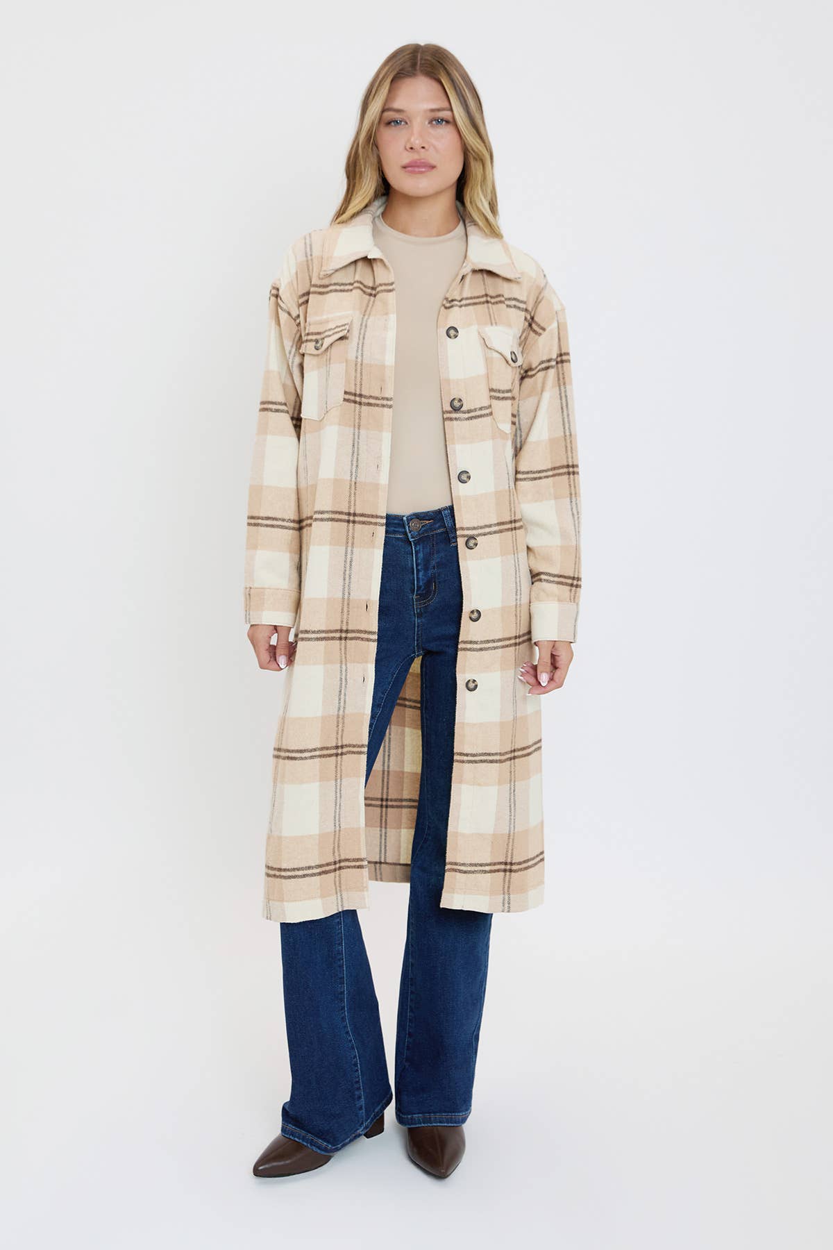 Plaid Shacket Long Duster