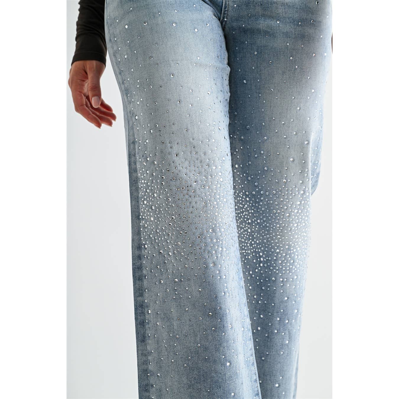 MICA HIGH-RISE WIDE LEG EMBELLISHED