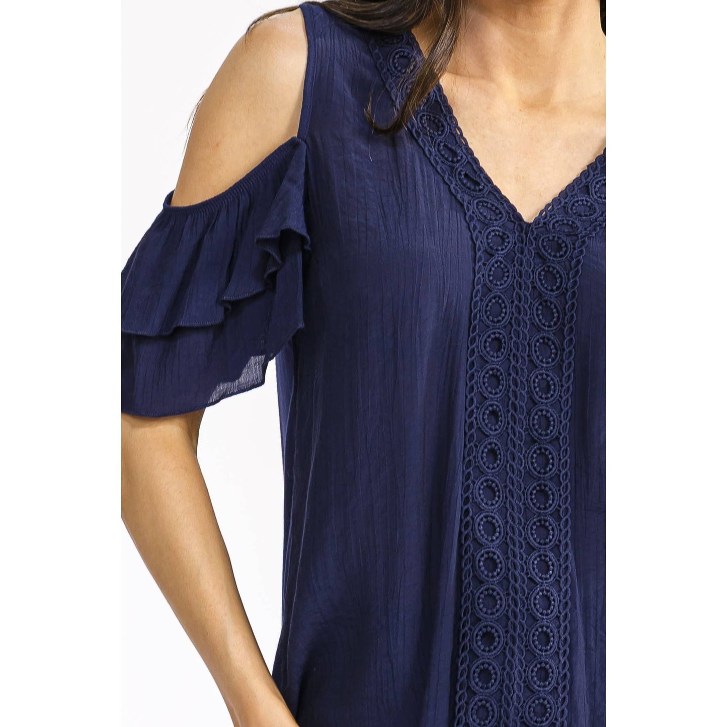 CROCHET COLD SHOULDER TOP