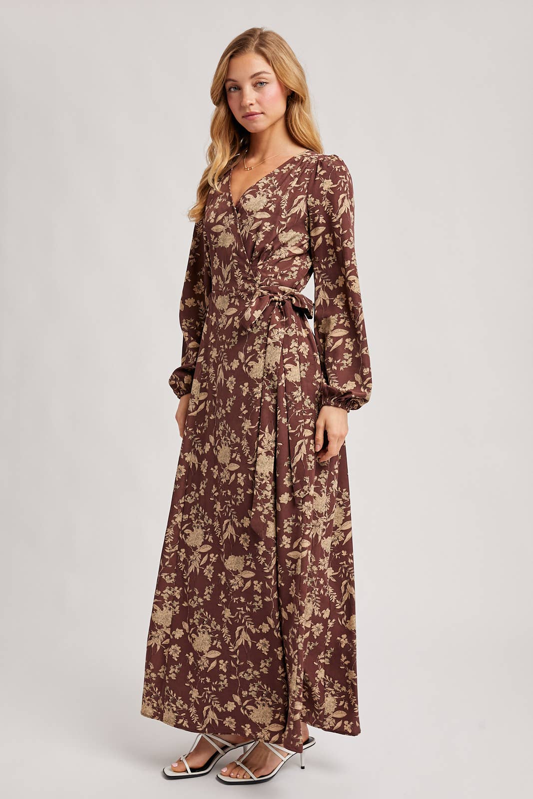 FLORAL WRAP MAXI DRESS