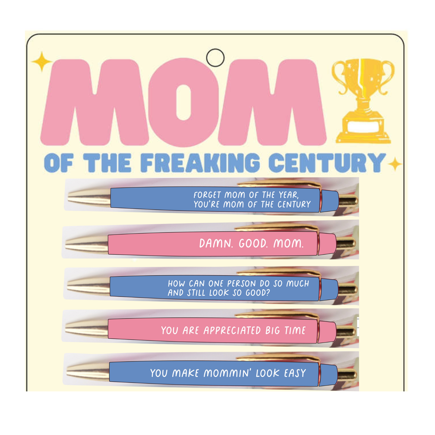 Mom Of The Freaking Century Pen Set (mothers day, gift)