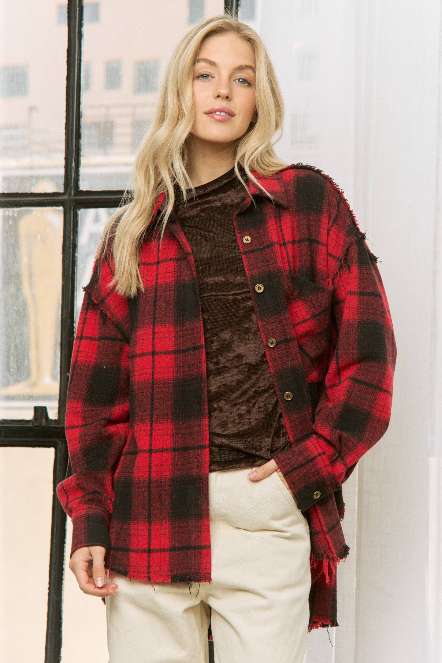 SUPER SOFT PLAID SHACKET