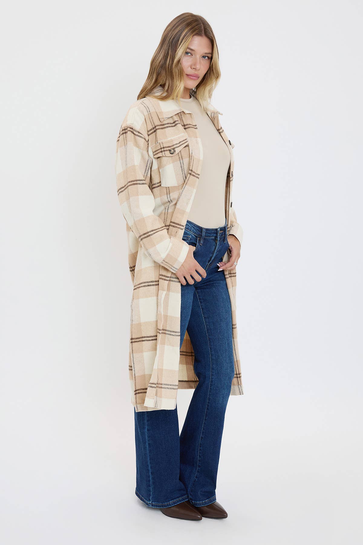 Plaid Shacket Long Duster